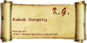 Kakuk Gergely névjegykártya